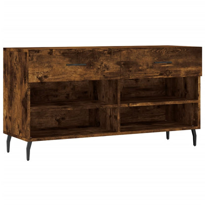 Shoe Bench Smoked Oak 102x35x55 cm Engineered Wood