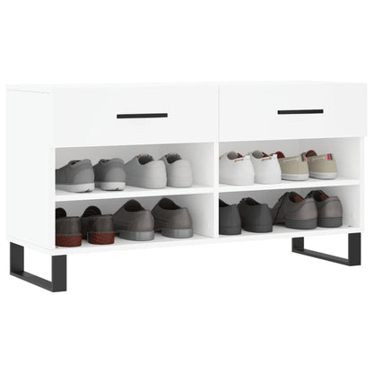 Shoe Bench White 102x35x55 cm Engineered Wood