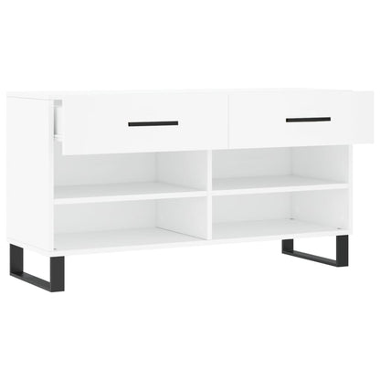 Shoe Bench White 102x35x55 cm Engineered Wood