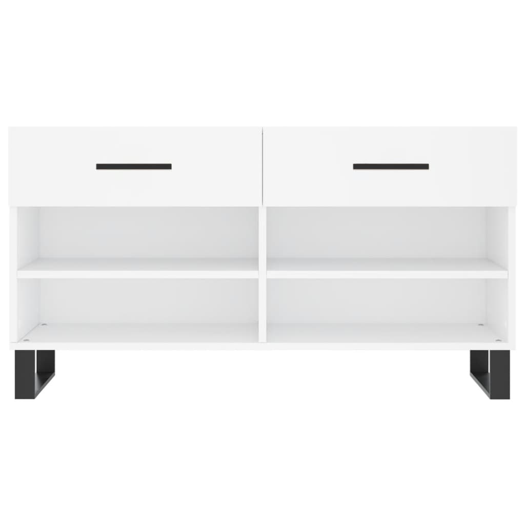 Shoe Bench White 102x35x55 cm Engineered Wood