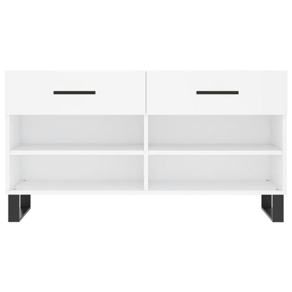 Shoe Bench White 102x35x55 cm Engineered Wood