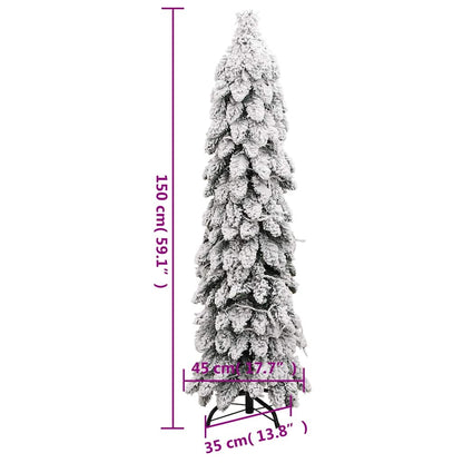 Artificial Pre-lit Christmas Tree with 80 LEDs and Flocked Snow 150 cm