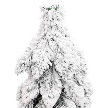 Artificial Pre-lit Christmas Tree with 80 LEDs and Flocked Snow 150 cm