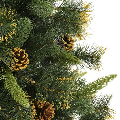 Artificial Hinged Christmas Tree with Cones 240 cm
