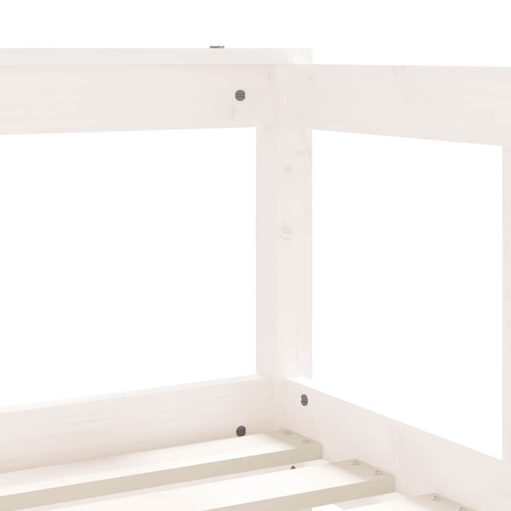 Kids Bed Frame White 70x140 cm Solid Wood Pine