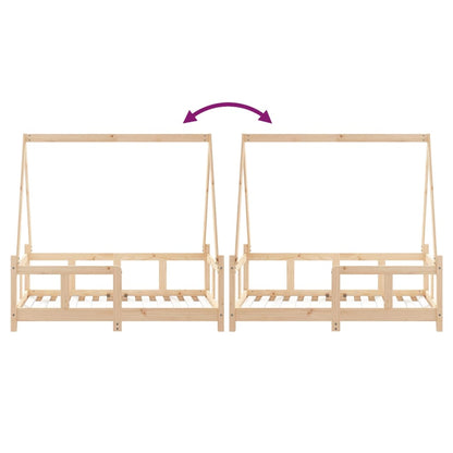 Kids Bed Frame 70x140 cm Solid Wood Pine