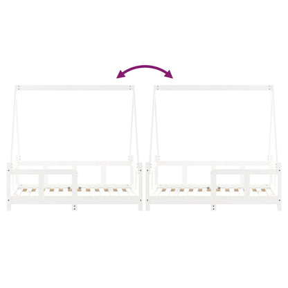 Kids Bed Frame White 70x140 cm Solid Wood Pine