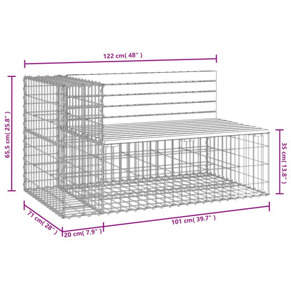 Garden Bench Gabion Design 122x71x65.5 cm Solid Wood Pine