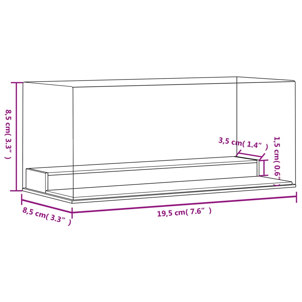 Display Box Transparent 19.5x8.5x8.5 cm Acrylic