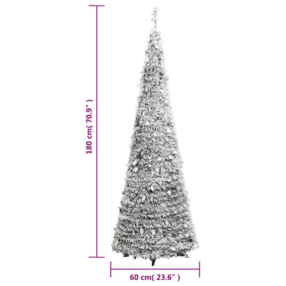 Artificial Christmas Tree Pop-up Flocked Snow 150 LEDs 180 cm