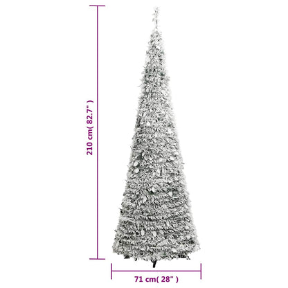 Artificial Christmas Tree Pop-up Flocked Snow 200 LEDs 210 cm