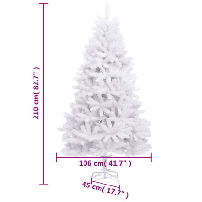 Artificial Hinged Christmas Tree with Stand White 210 cm