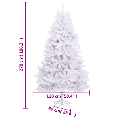 Artificial Hinged Christmas Tree with Stand White 270 cm