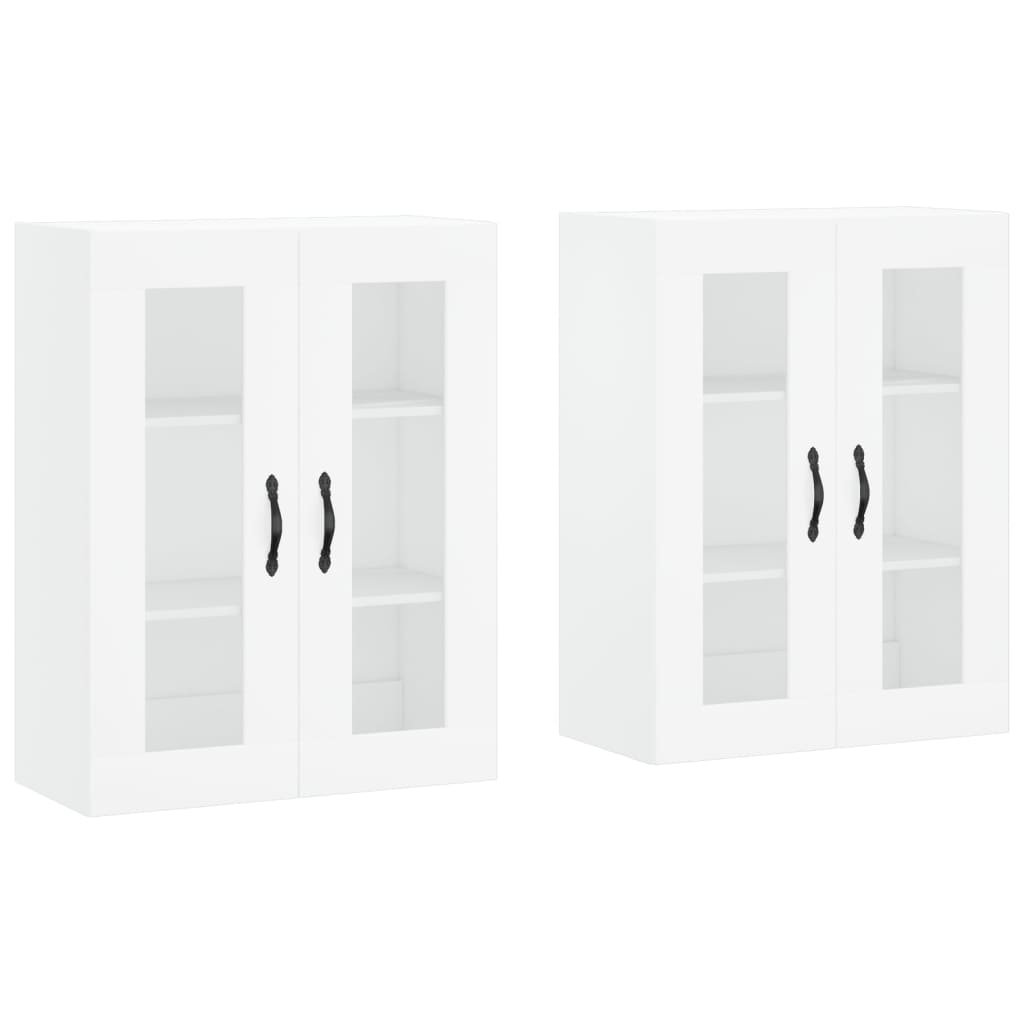 Wall Mounted Cabinets 2 pcs White Engineered Wood