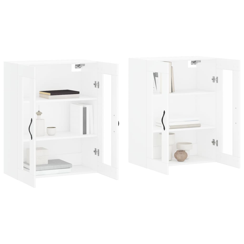 Wall Mounted Cabinets 2 pcs White Engineered Wood