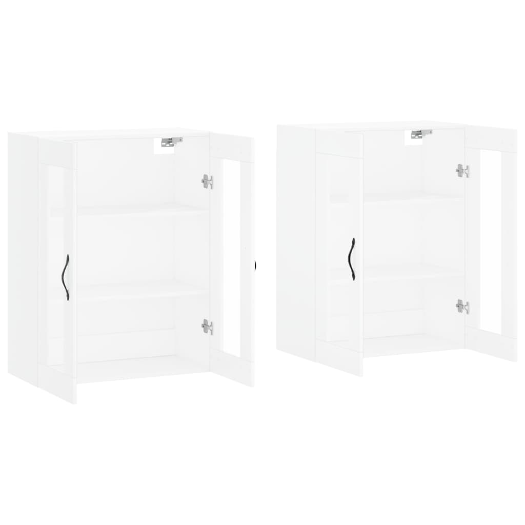 Wall Mounted Cabinets 2 pcs White Engineered Wood