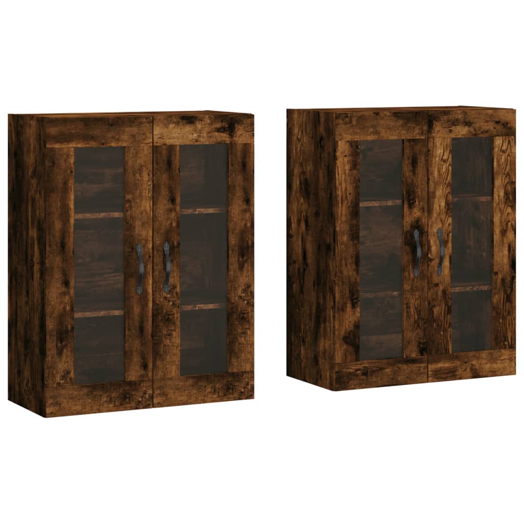 Wall Mounted Cabinets 2 pcs Smoked Oak Engineered Wood