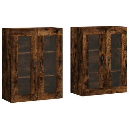 Wall Mounted Cabinets 2 pcs Smoked Oak Engineered Wood