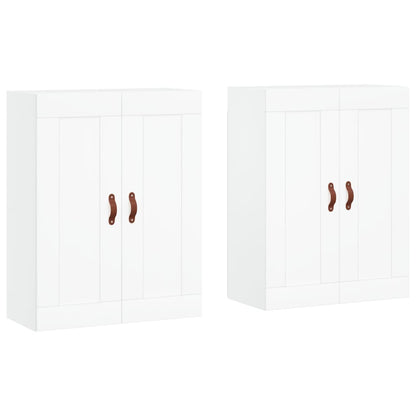 Wall Mounted Cabinets 2 pcs White Engineered Wood