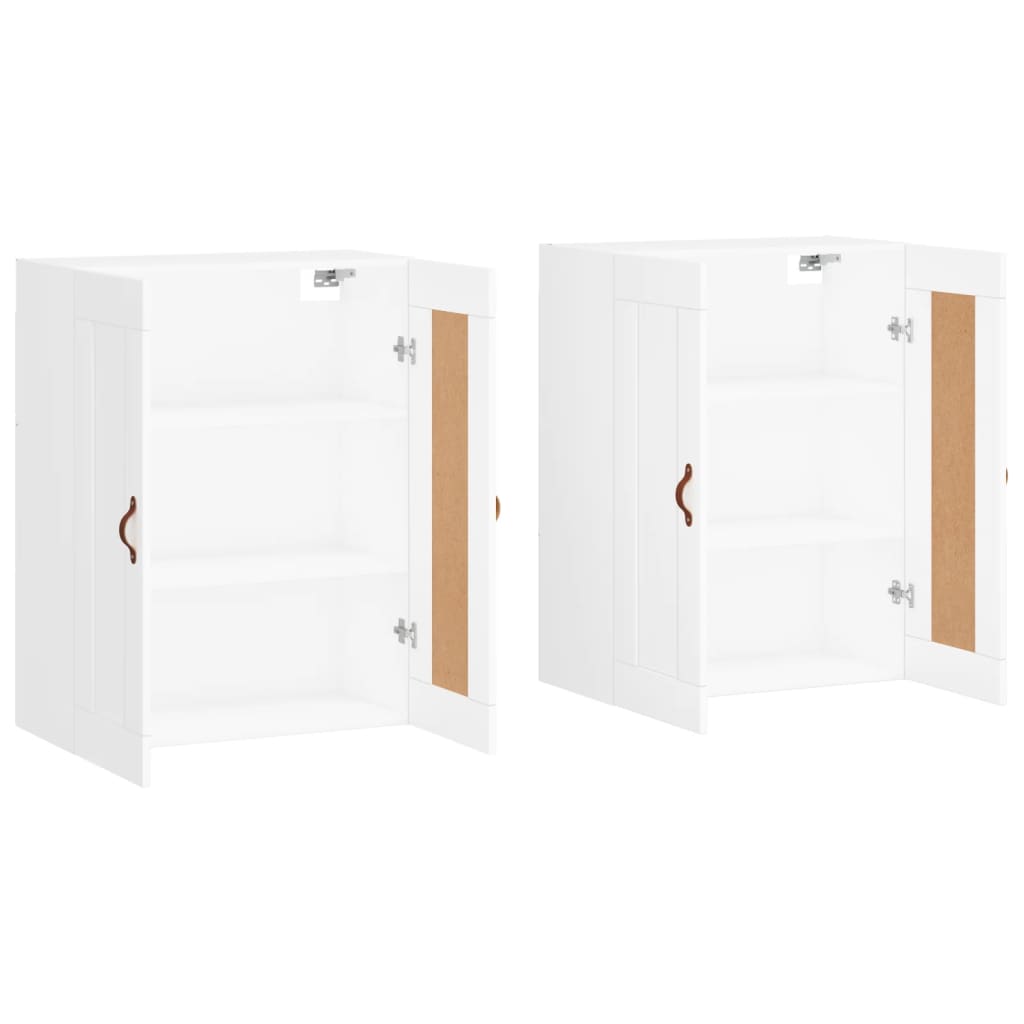 Wall Mounted Cabinets 2 pcs White Engineered Wood