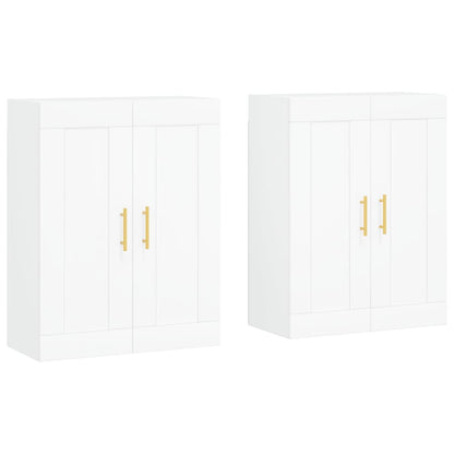 Wall Mounted Cabinets 2 pcs White Engineered Wood