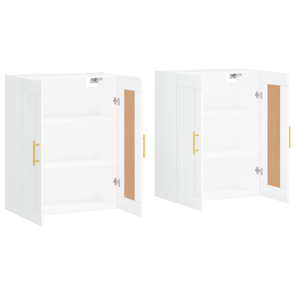 Wall Mounted Cabinets 2 pcs White Engineered Wood
