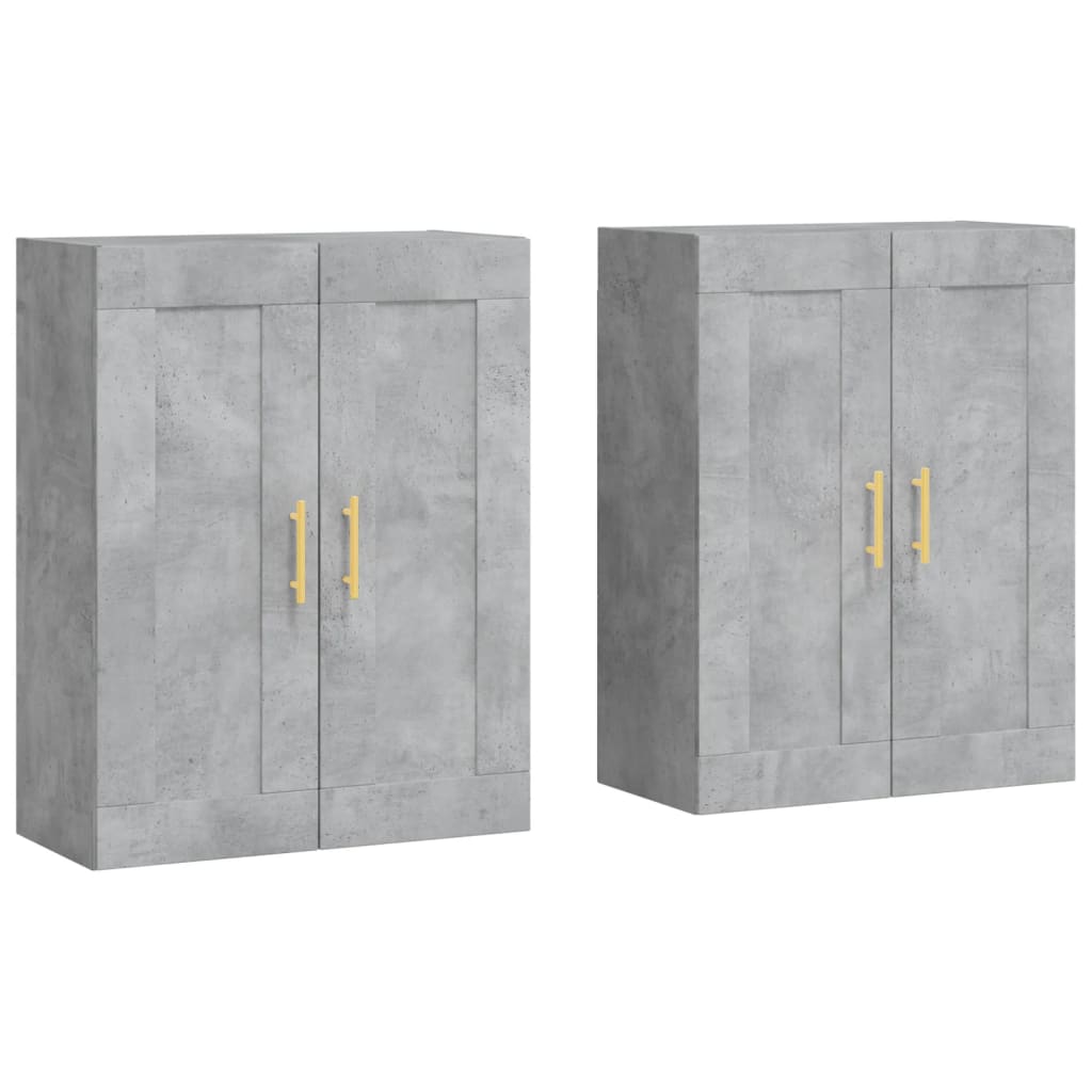 Wall Mounted Cabinets 2 pcs Concrete Grey Engineered Wood