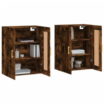 Wall Mounted Cabinets 2 pcs Smoked Oak Engineered Wood