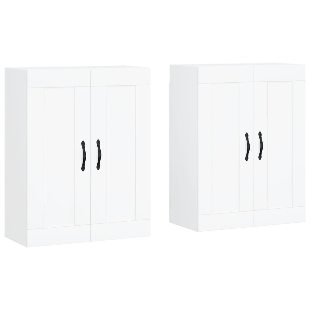 Wall Mounted Cabinets 2 pcs White Engineered Wood