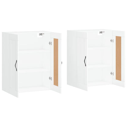 Wall Mounted Cabinets 2 pcs White Engineered Wood