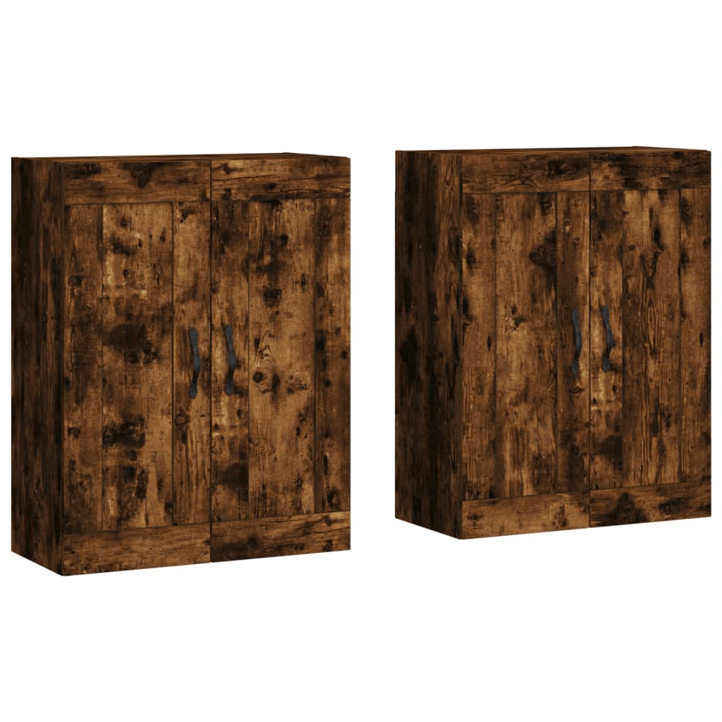 Wall Mounted Cabinets 2 pcs Smoked Oak Engineered Wood