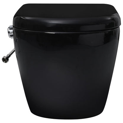Wall Hung Rimless Toilet with Concealed Cistern Black Ceramic