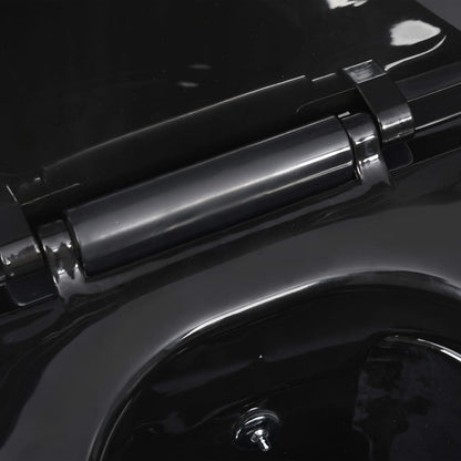 Wall Hung Rimless Toilet with Concealed Cistern Black Ceramic