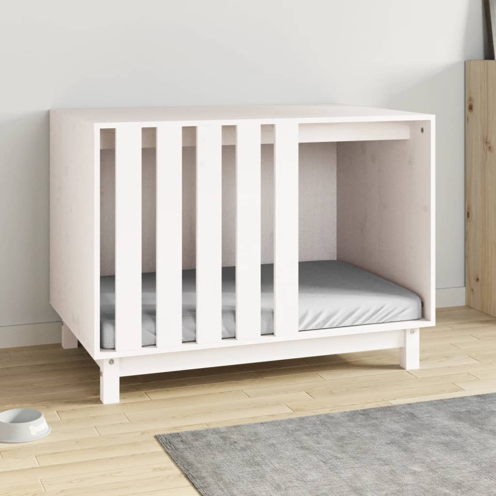 Dog House White 90x60x67 cm Solid Wood Pine