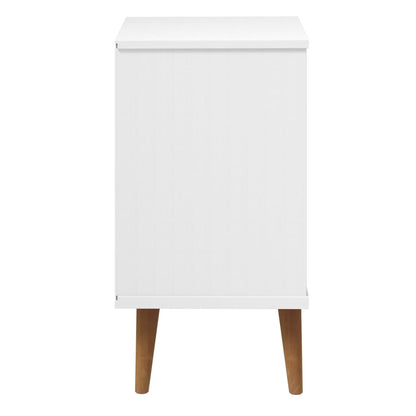 Bedside Cabinet MOLDE White 40x35x65 cm Solid Wood Pine