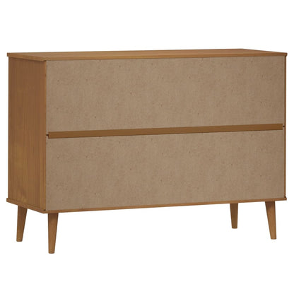 Drawer Cabinet MOLDE Brown 113x40x80 cm Solid Wood Pine