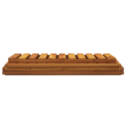 3-Tier Folding Shelf Brown 70x31x63 cm Solid Wood Acacia
