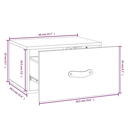 Wall-mounted Bedside Cabinet White 40x29.5x22 cm