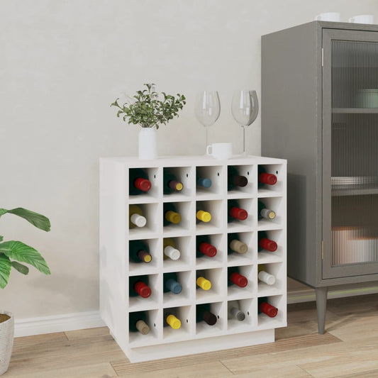 Wine Cabinet White 55.5x34x61 cm Solid Wood Pine