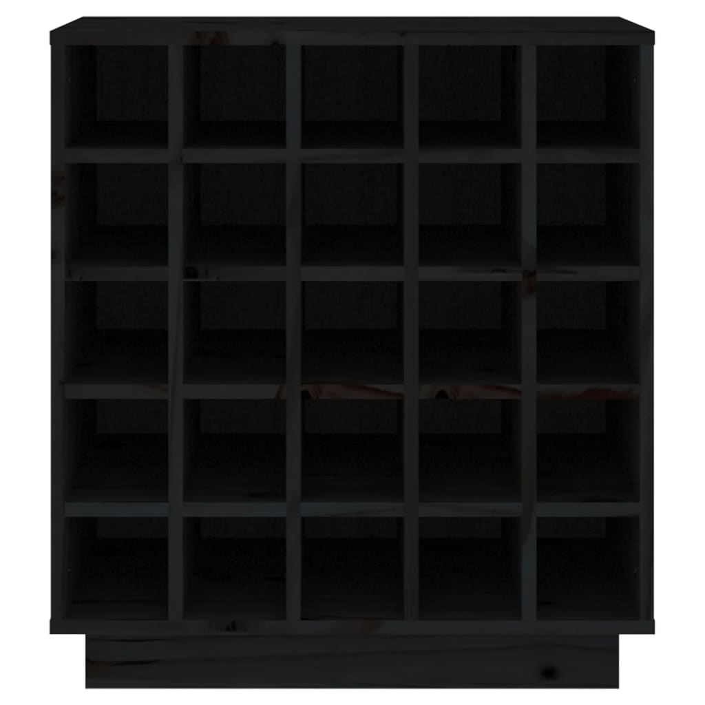 Wine Cabinet Black 55.5x34x61 cm Solid Wood Pine