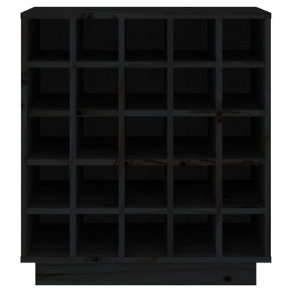 Wine Cabinet Black 55.5x34x61 cm Solid Wood Pine