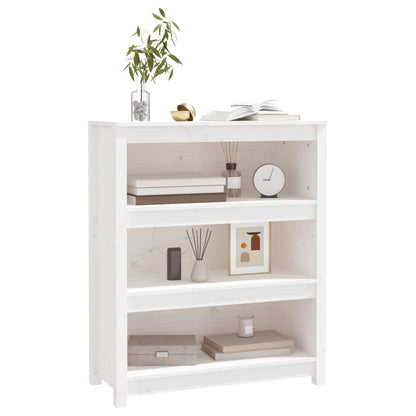 Book Cabinet White 80x35x97 cm Solid Wood Pine