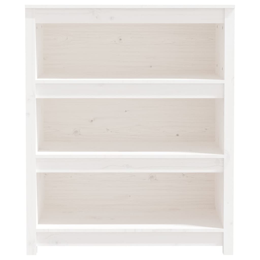 Book Cabinet White 80x35x97 cm Solid Wood Pine