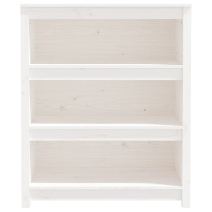 Book Cabinet White 80x35x97 cm Solid Wood Pine