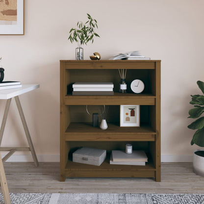 Book Cabinet Honey Brown 80x35x97 cm Solid Wood Pine