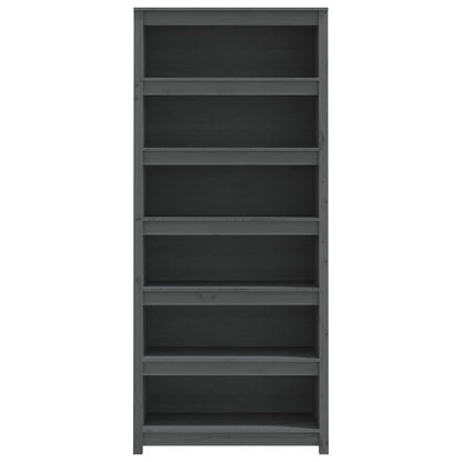 Book Cabinet Grey 80x35x183 cm Solid Wood Pine