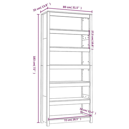 Book Cabinet Grey 80x35x183 cm Solid Wood Pine