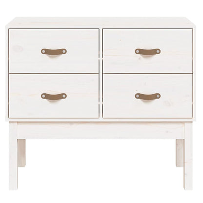 Console Cabinet White 90x40x78 cm Solid Wood Pine