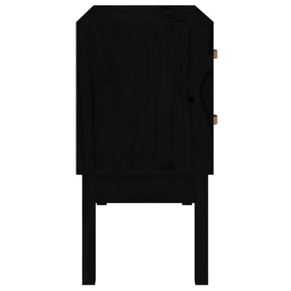 Console Cabinet Black 90x40x78 cm Solid Wood Pine
