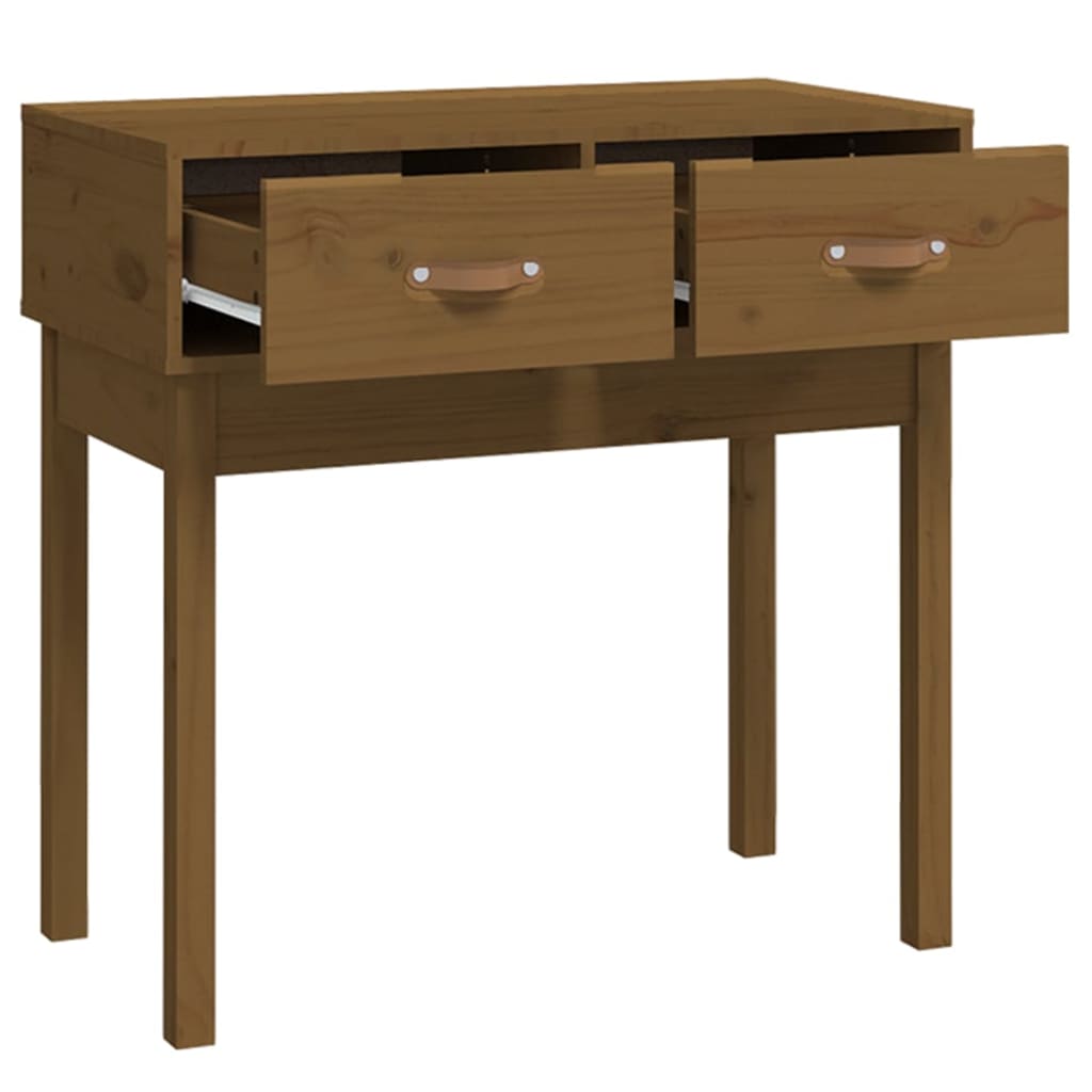 Console Table Honey Brown 76.5x40x75 cm Solid Wood Pine